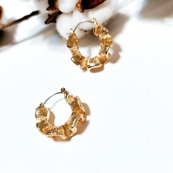 Textured hoop earrings N67 - Picture 3 of 5